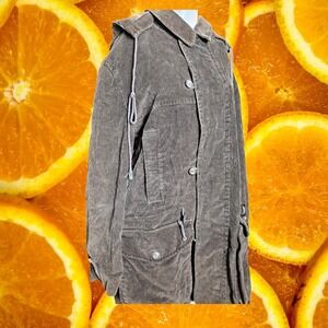 Calvin Klein Sport Corduroy Barn Chore Coat Jacket Hooded Utility Brown Mens S‎